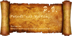 Petróczi Vulfia névjegykártya